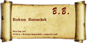 Bokse Benedek névjegykártya